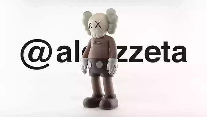 Kaws x Supreme 2 Textured Low-poly 3D model