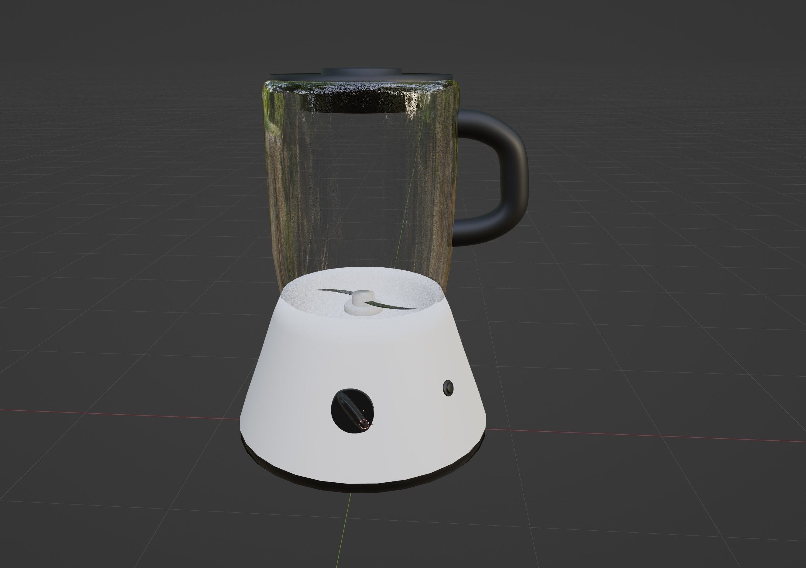 White kitchen blender 3D model_1