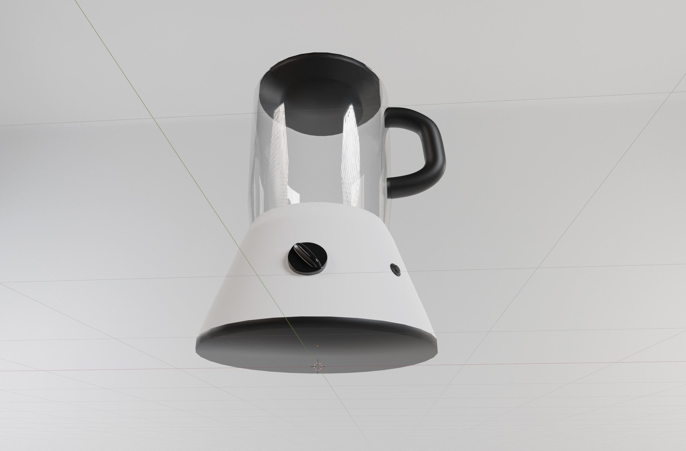 White kitchen blender 3D model_5