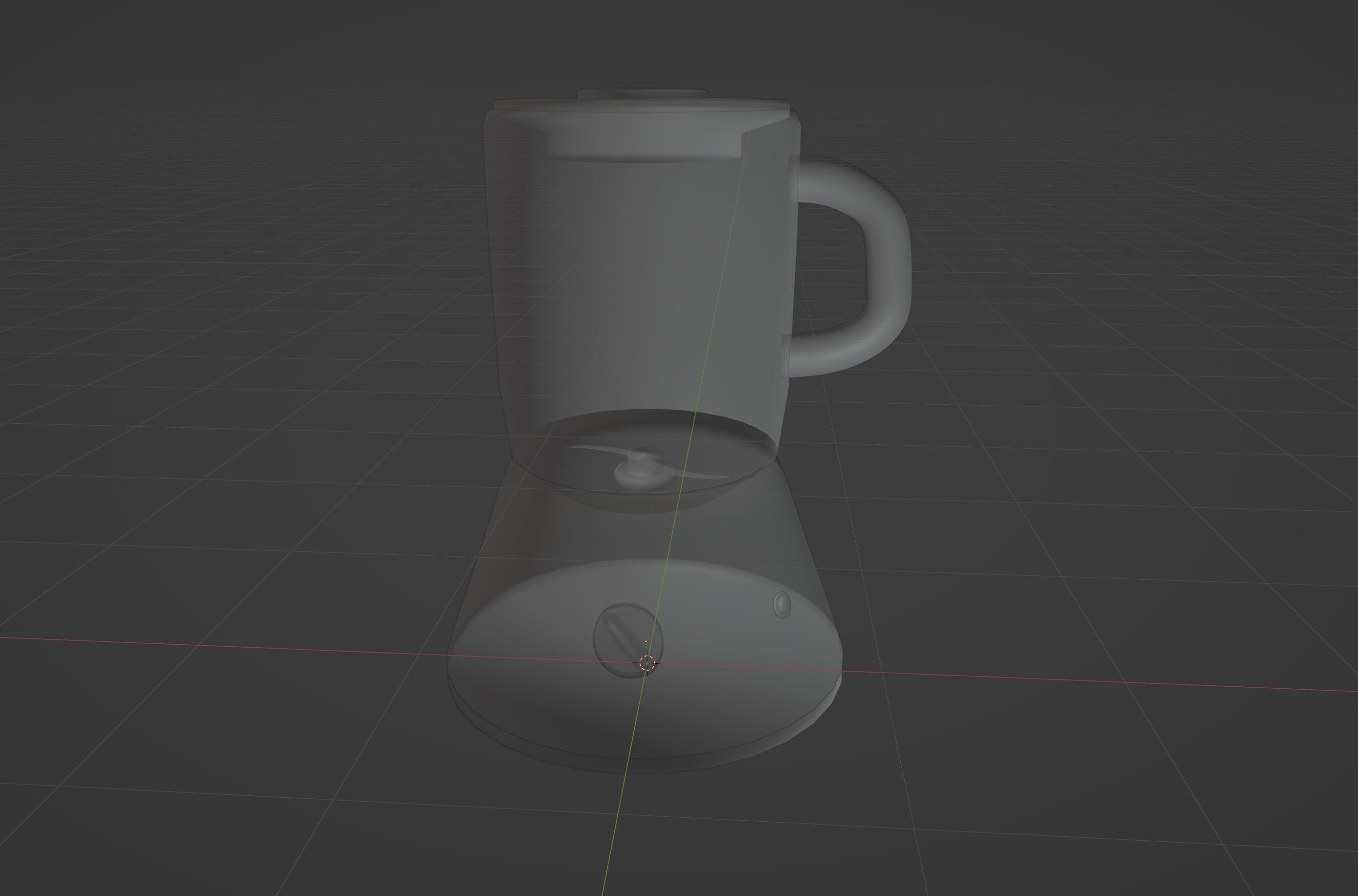 White kitchen blender 3D model_2