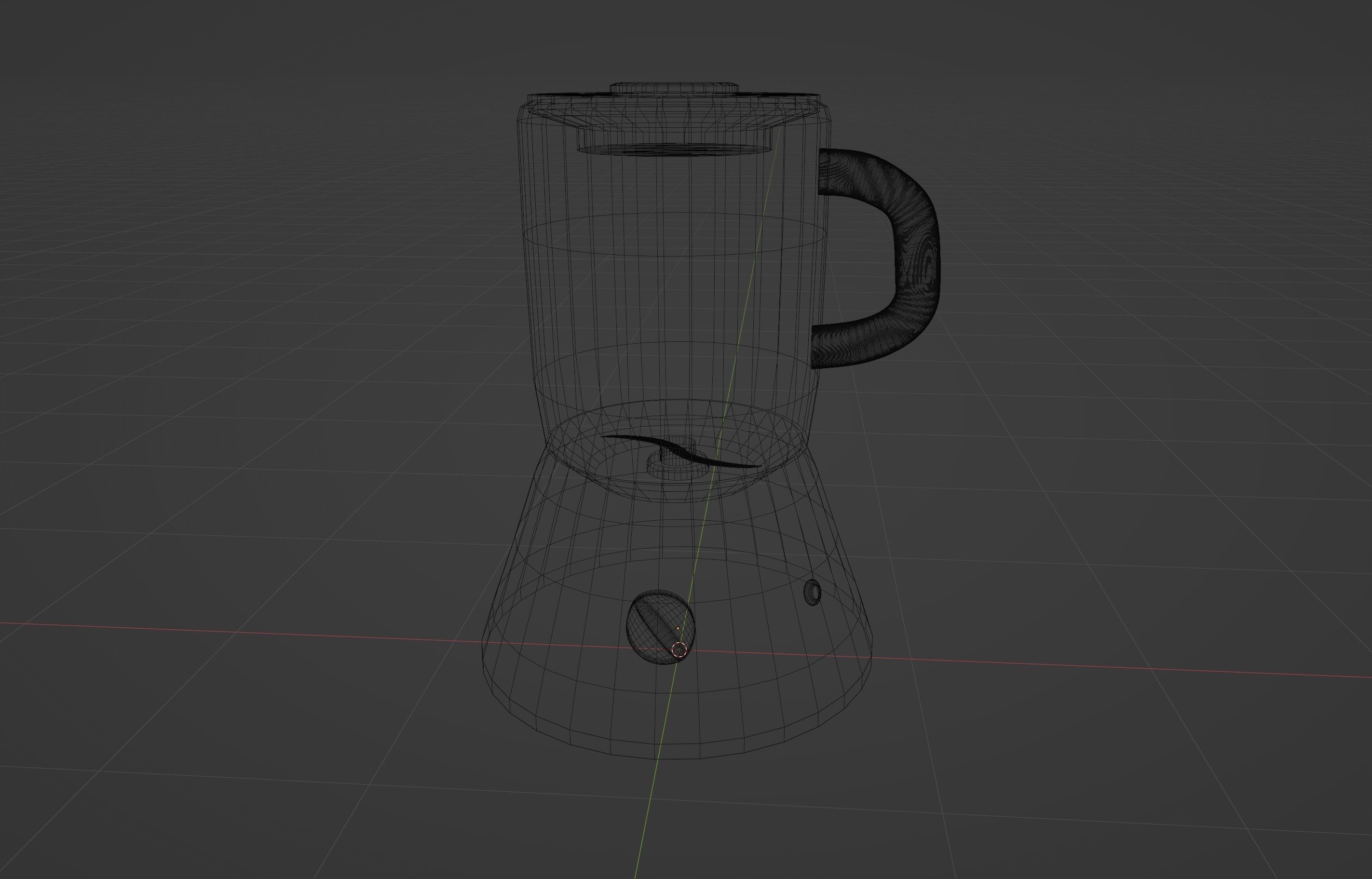 White kitchen blender 3D model_3