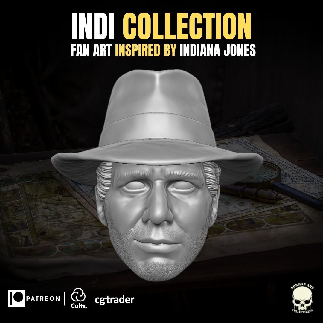 Indi Collection Fan Art Head for Action Figures 3D print model_11