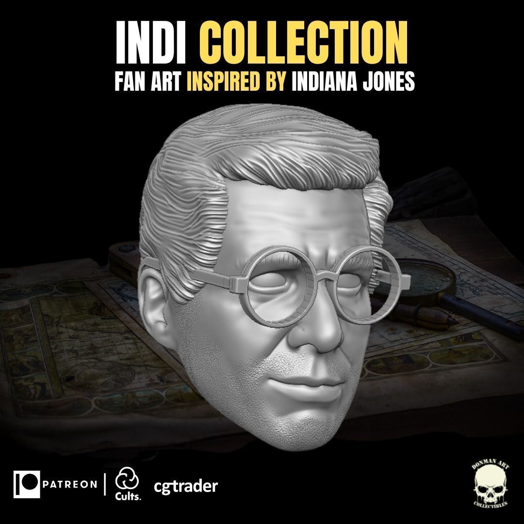 Indi Collection Fan Art Head for Action Figures 3D print model_1