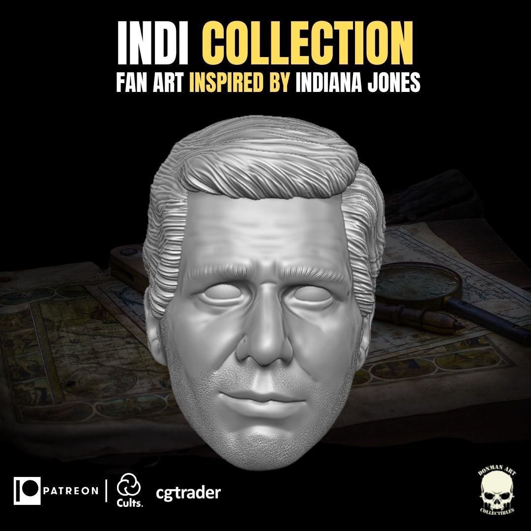 Indi Collection Fan Art Head for Action Figures 3D print model_4