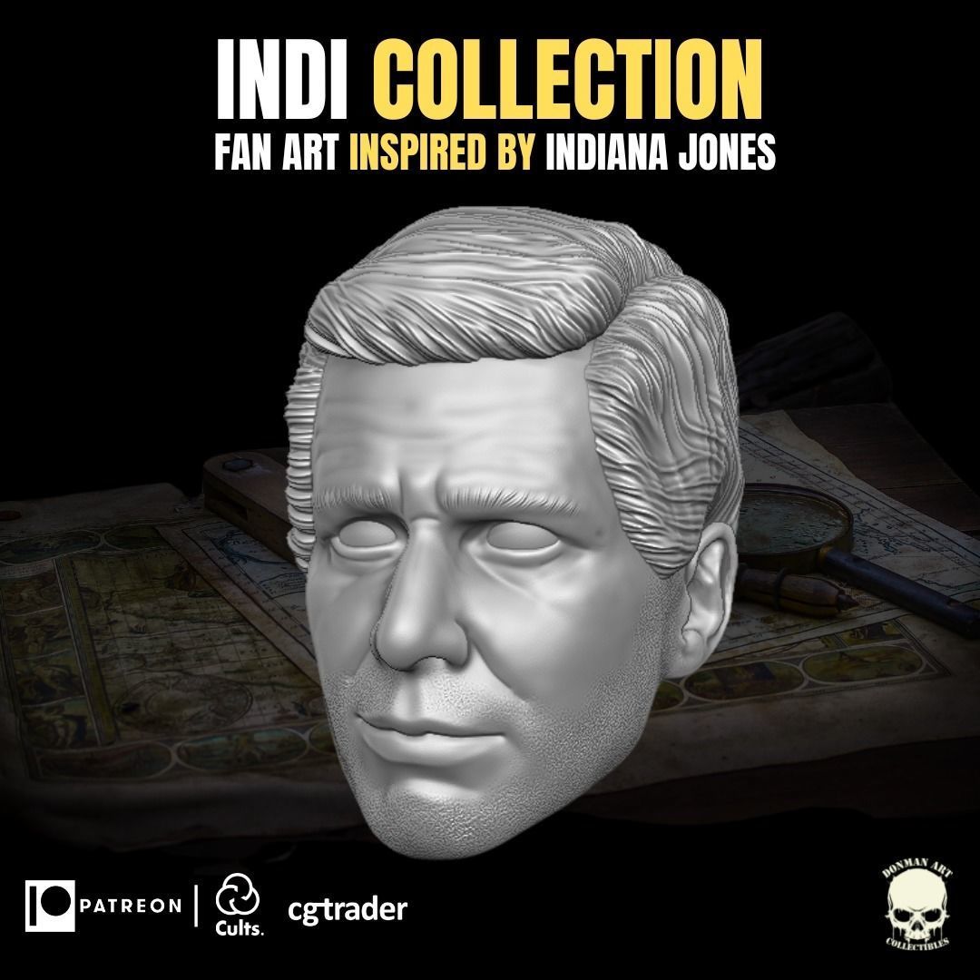 Indi Collection Fan Art Head for Action Figures 3D print model_9