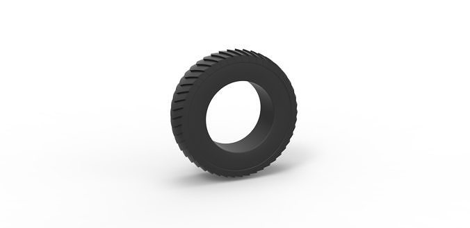 Pulling tractor rear tire 6 Scale 1 to 25 3D print model