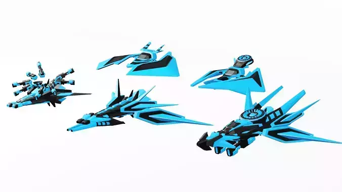 low poly space ship Low-poly 3D model