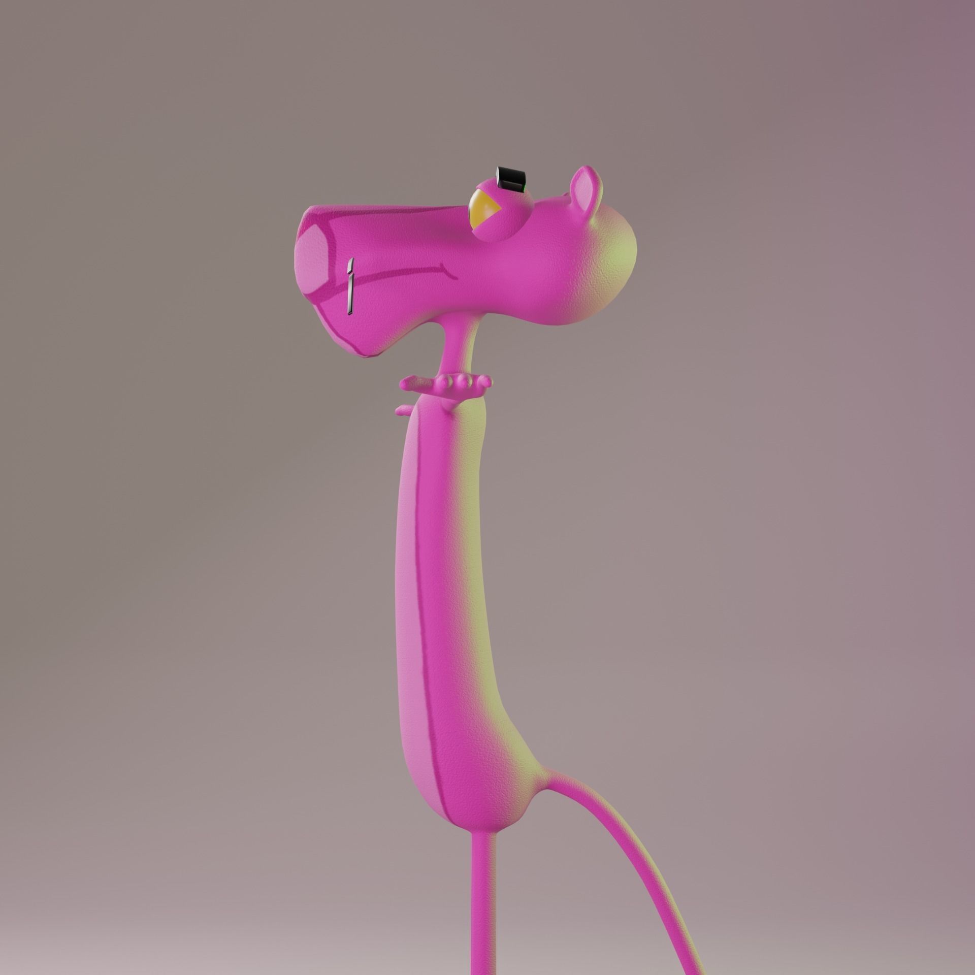 pink panther character Low-poly 3D model_7