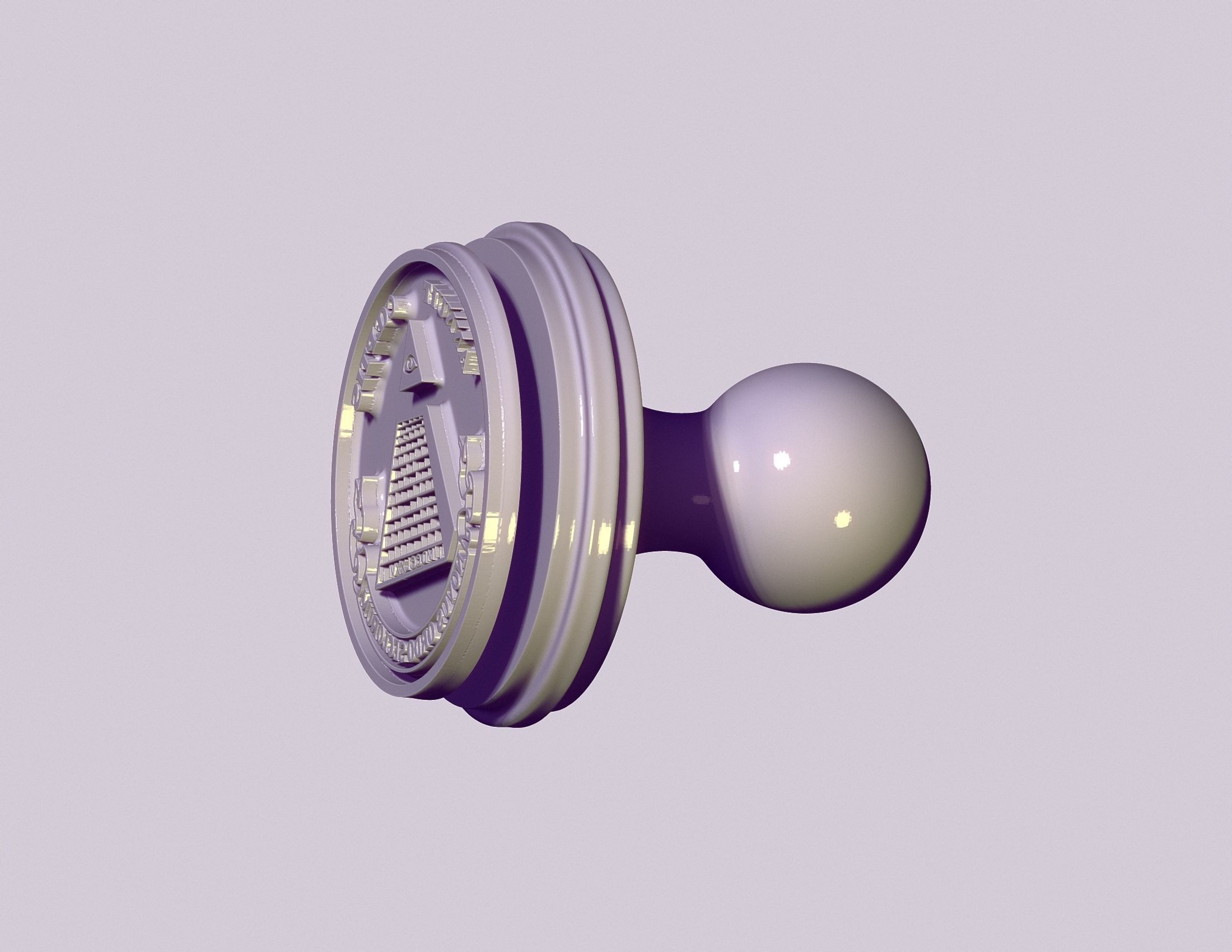 stamp seal with Masonic symbols 3D print model_5