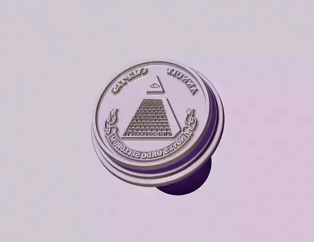 stamp seal with Masonic symbols 3D print model