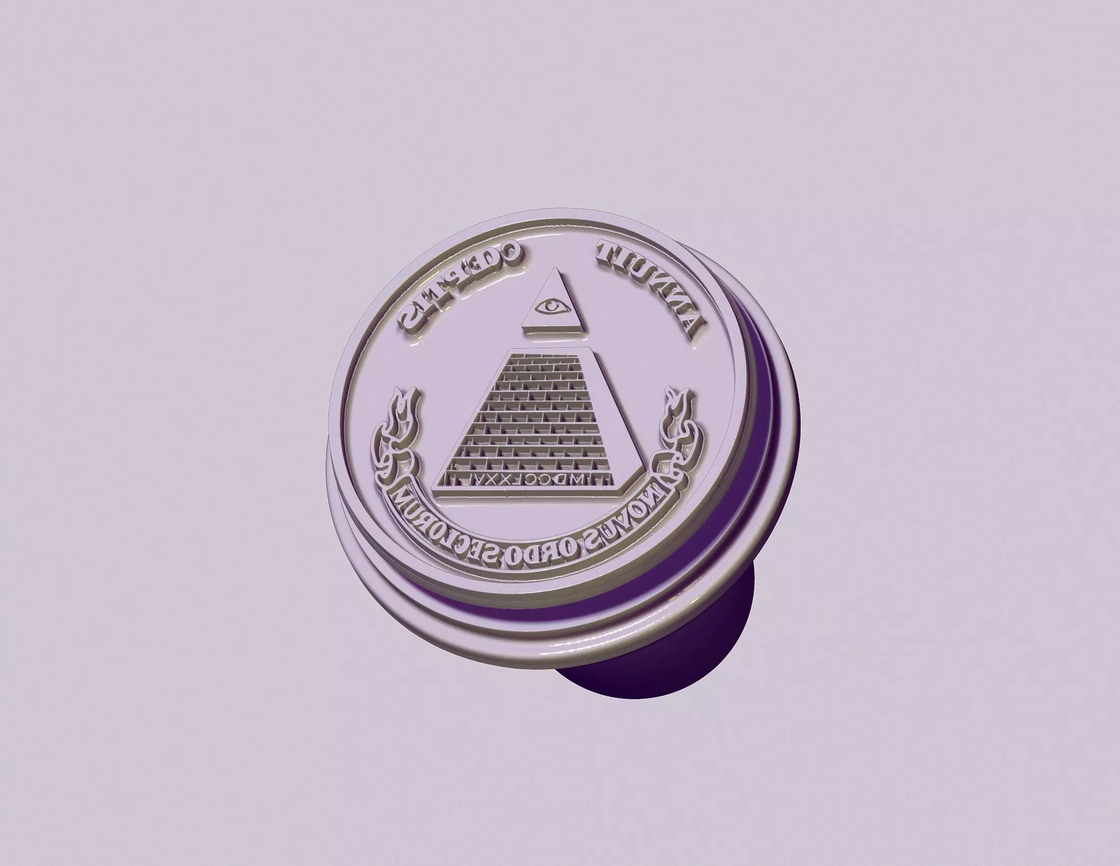 stamp seal with Masonic symbols 3D print model_0