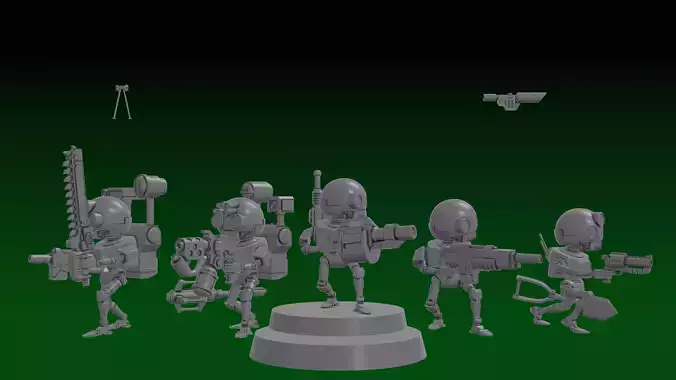 GUARD SERVOCORES - ASSISTANT DROID SQUAD -MONOPOSE- 28mm 3D print model
