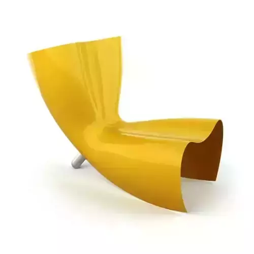 Retro Yellow Chair With Leg 3D model