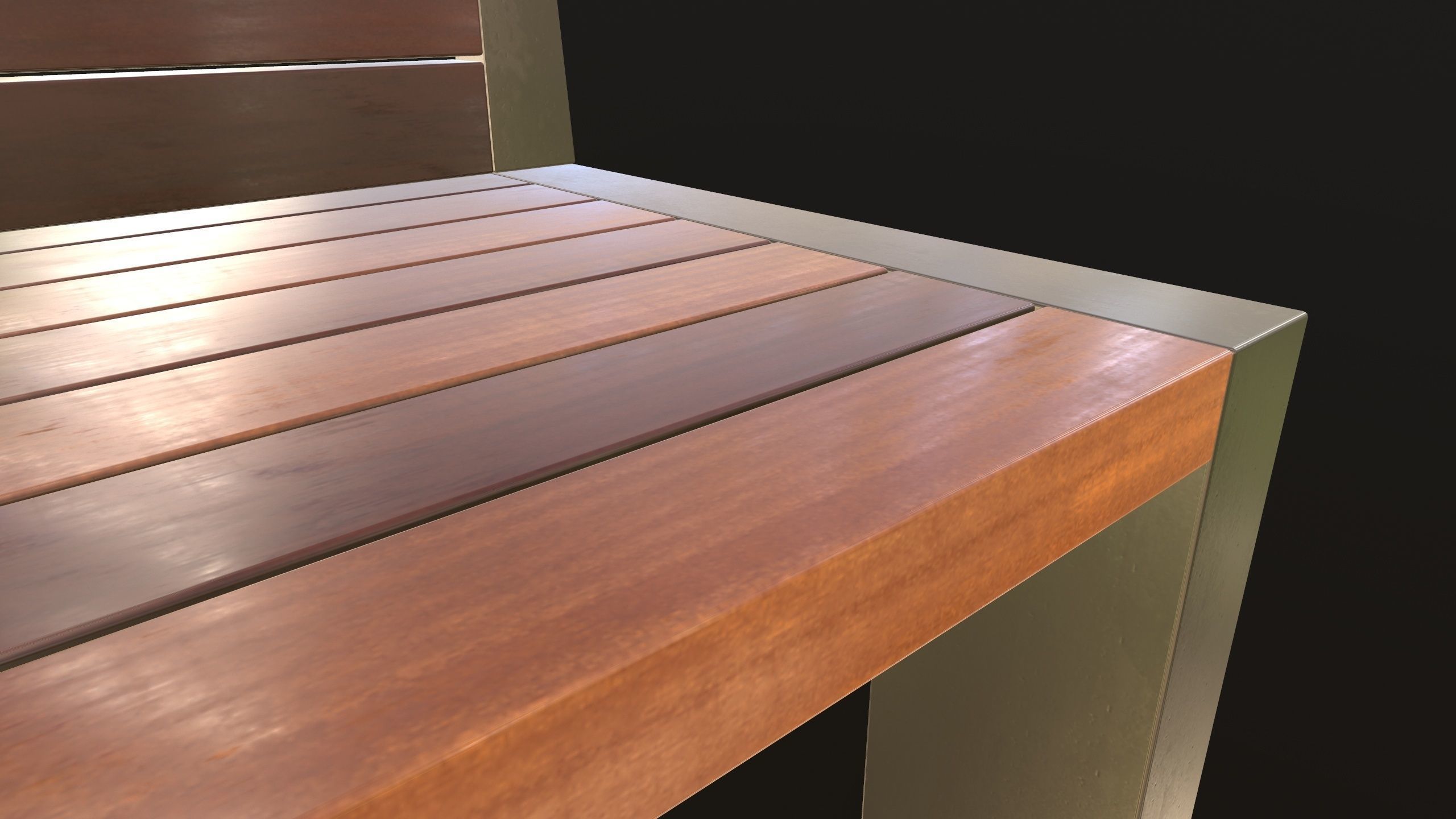 Modern Bench VR 3D Model Low-poly 3D model_12