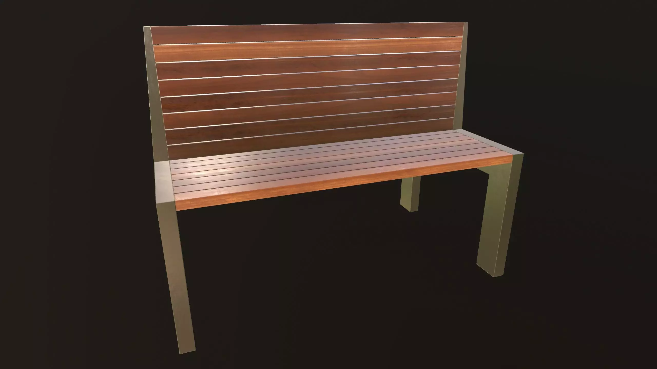 Modern Bench VR 3D Model Low-poly 3D model_0