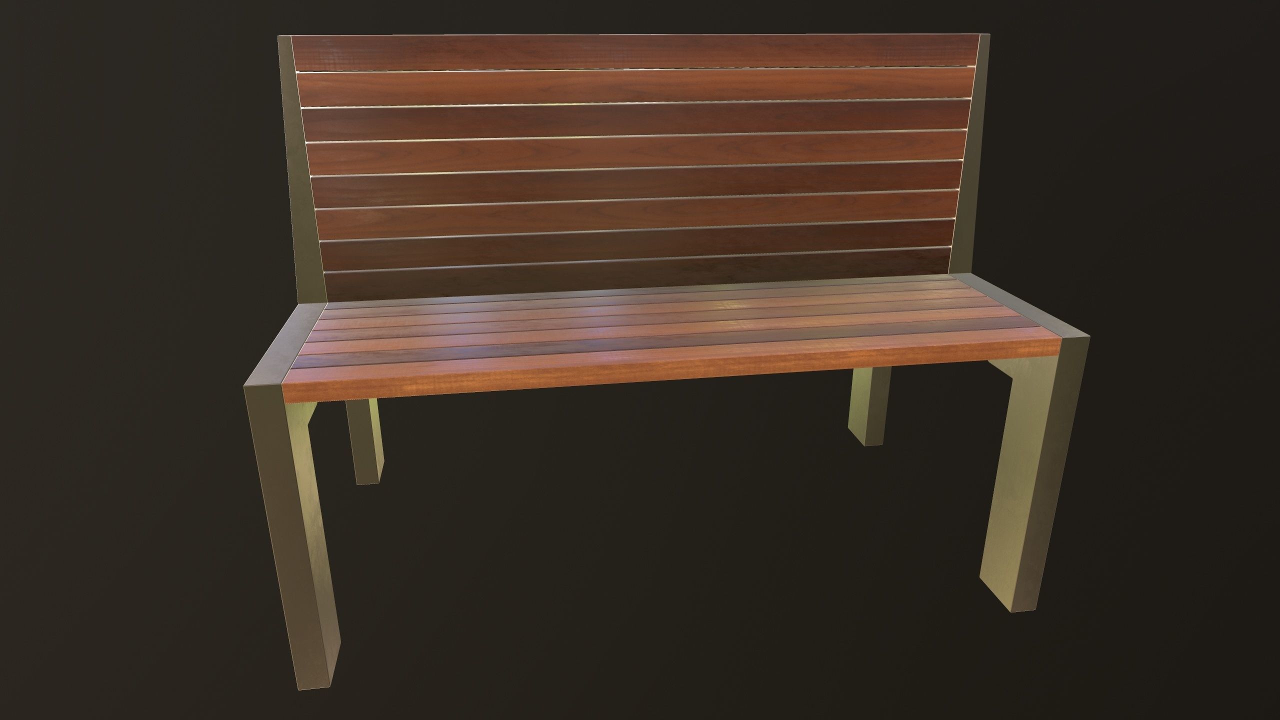 Modern Bench VR 3D Model Low-poly 3D model_9