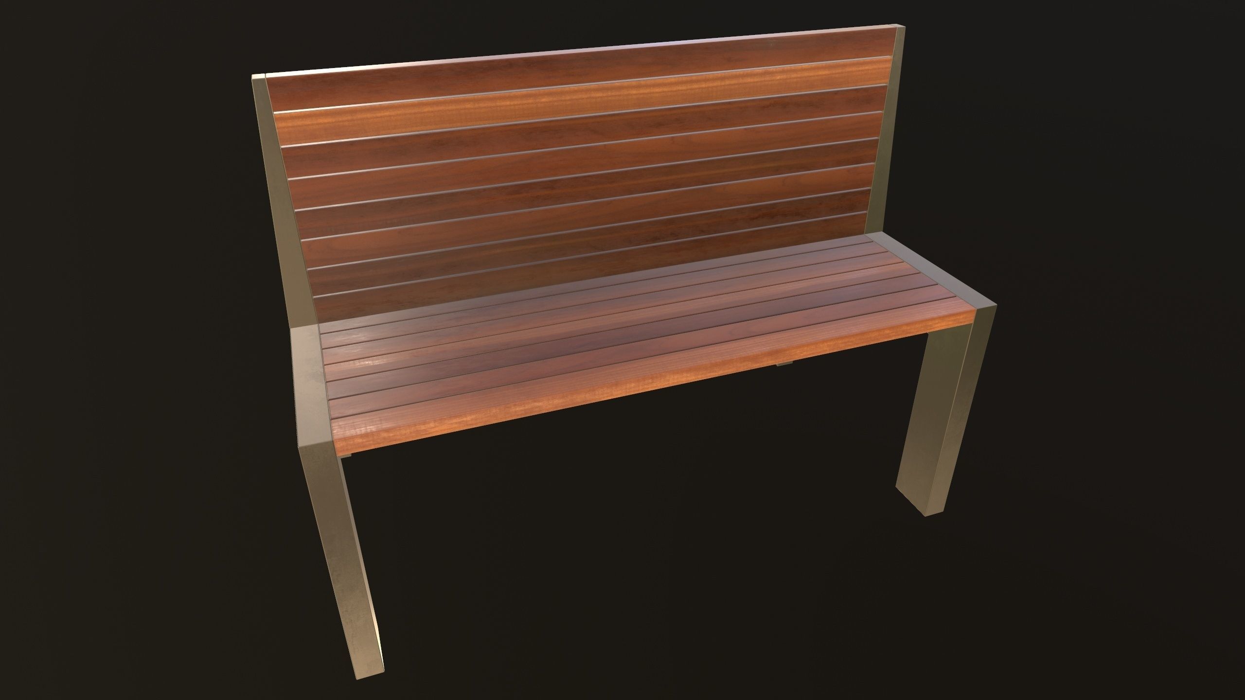 Modern Bench VR 3D Model Low-poly 3D model_2