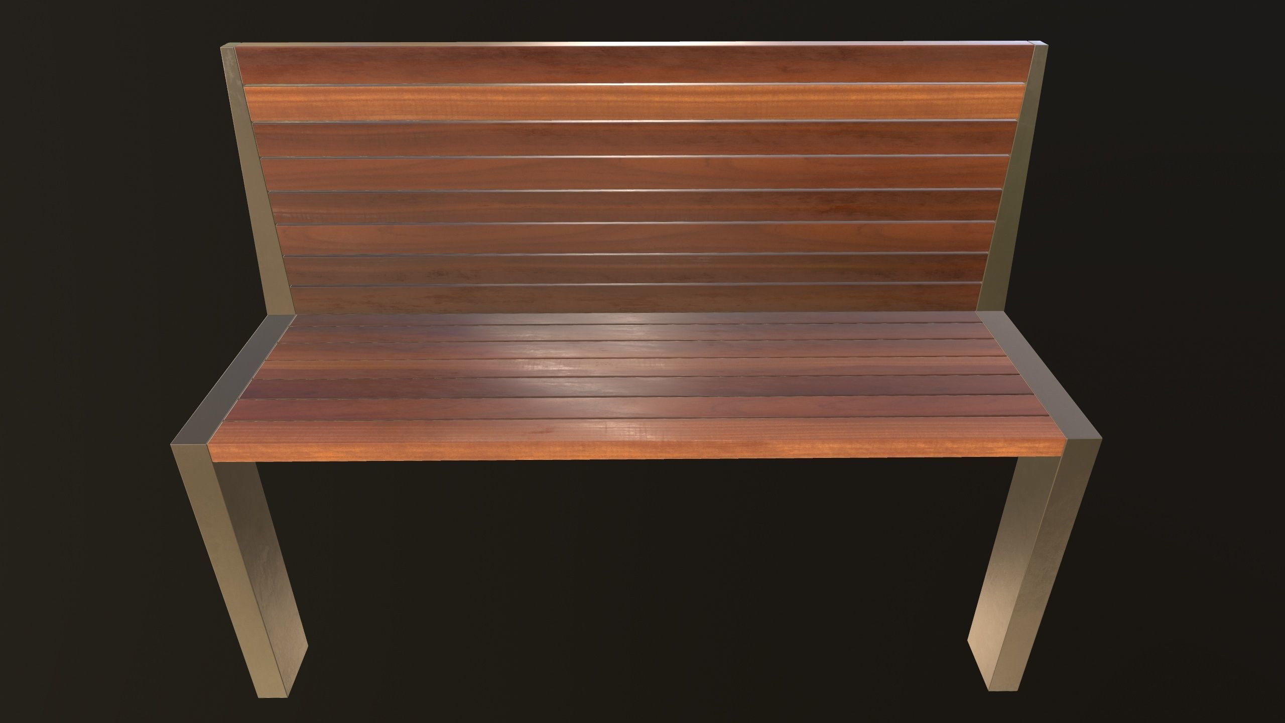 Modern Bench VR 3D Model Low-poly 3D model_3