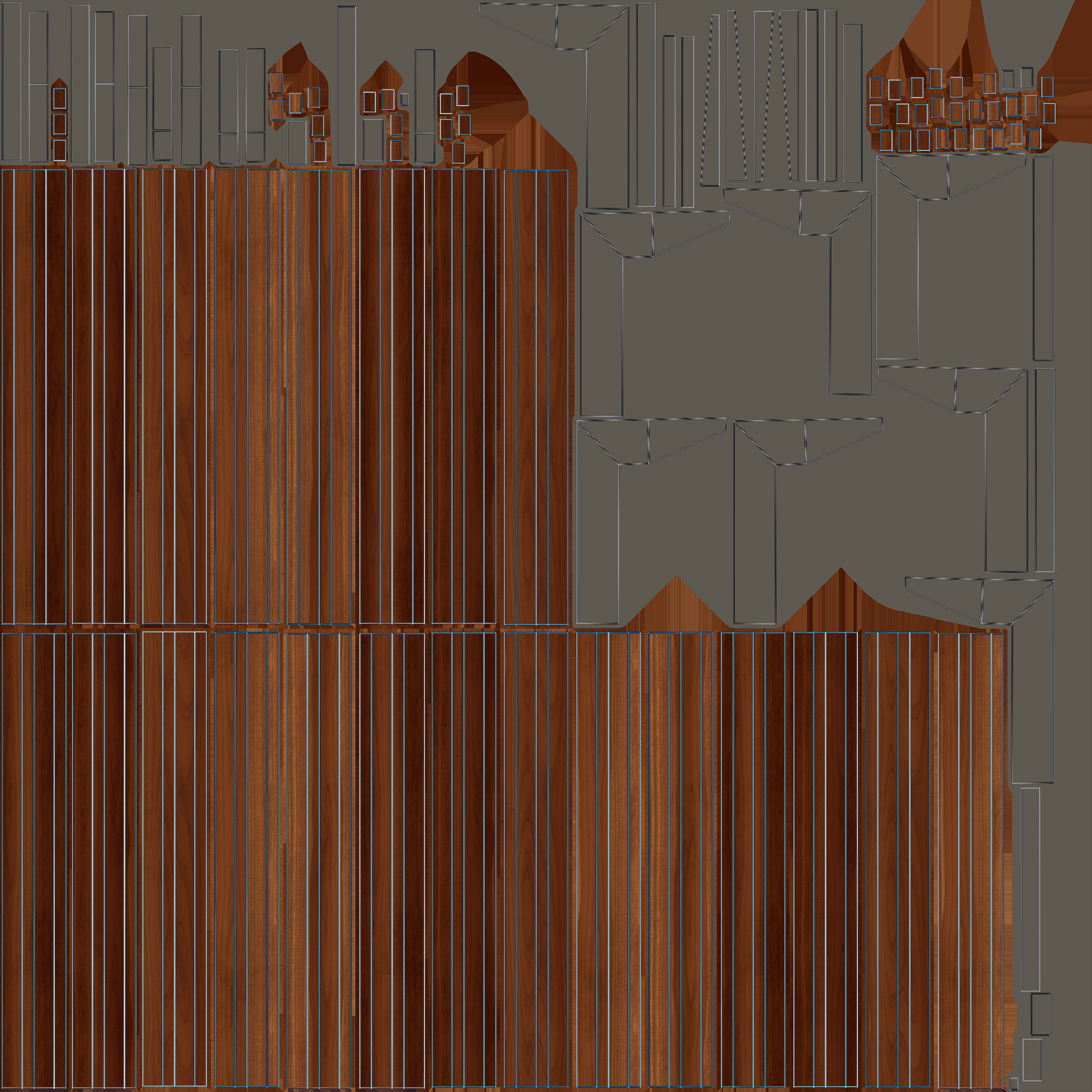 Modern Bench VR 3D Model Low-poly 3D model_16