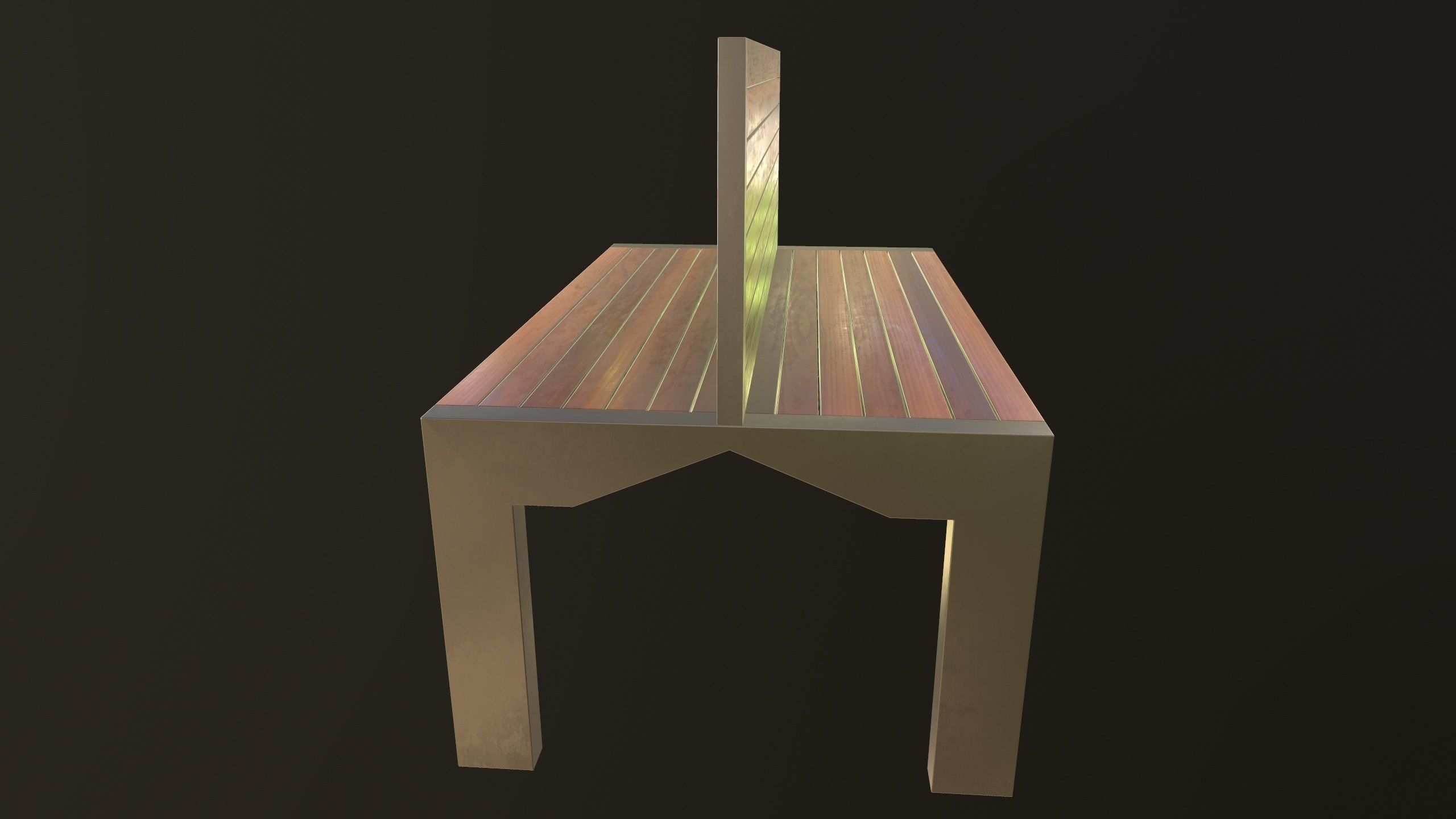 Modern Bench VR 3D Model Low-poly 3D model_7