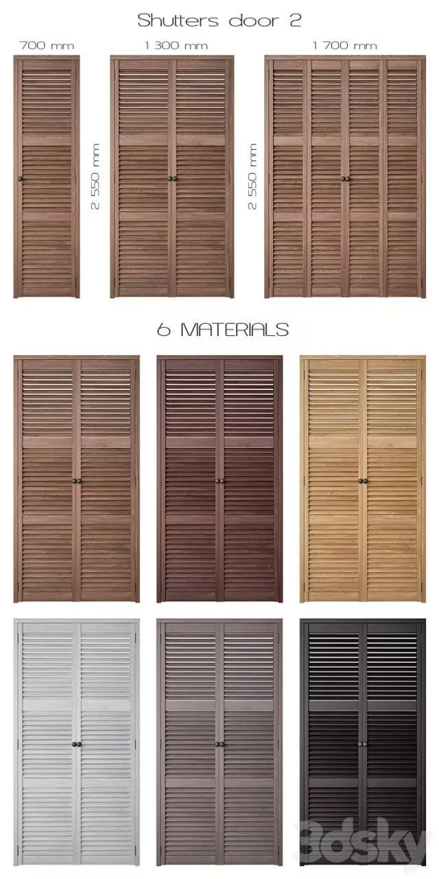 Shutters Door 2 Free 3D model