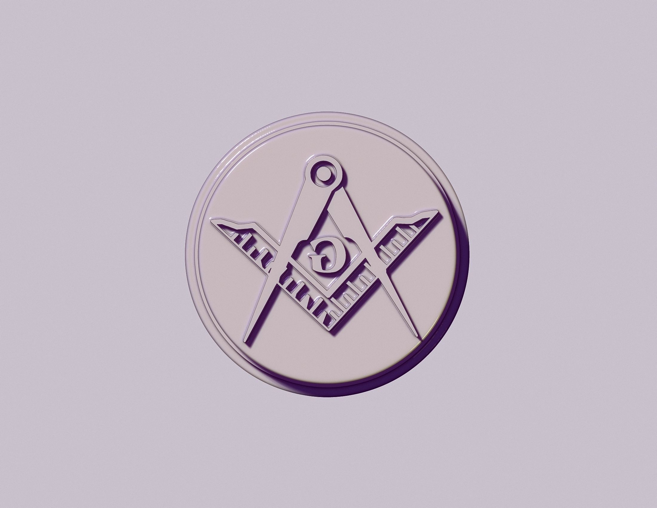 stamp seal with Masonic symbols 3D print model_1