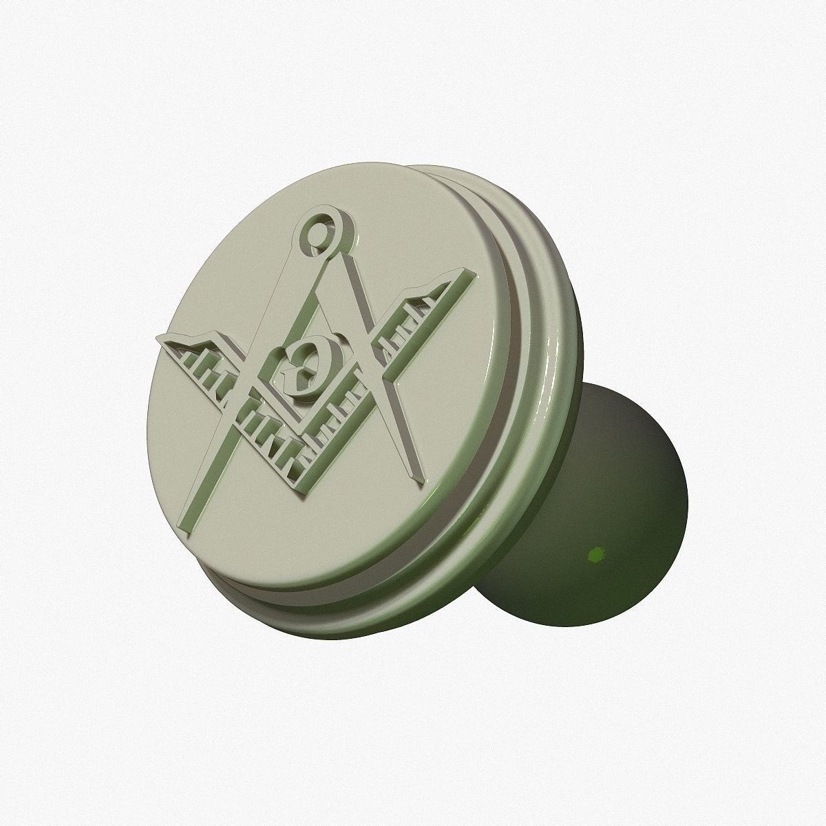 stamp seal with Masonic symbols 3D print model_7