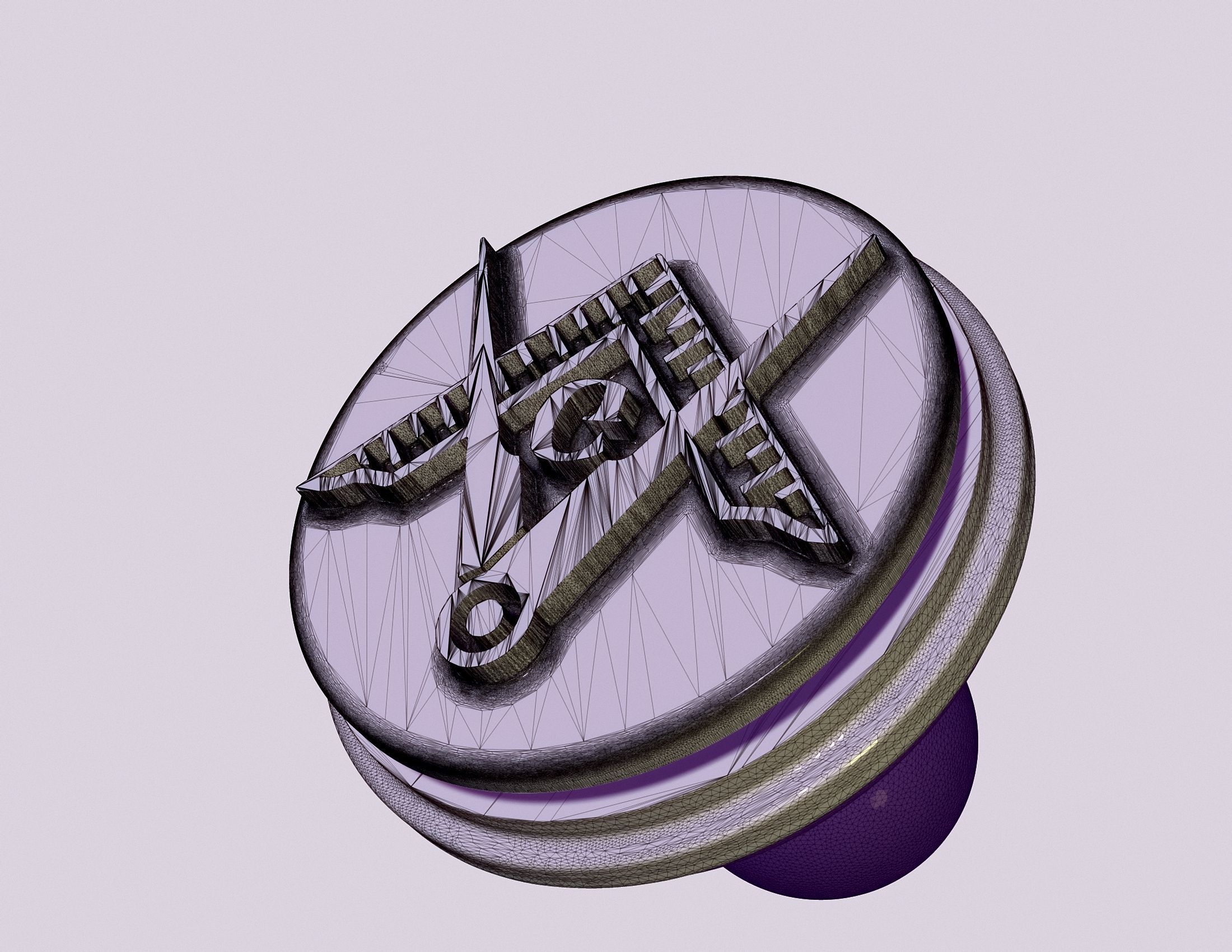 stamp seal with Masonic symbols 3D print model_6