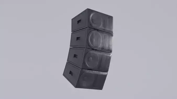 Big Black Concert Speakers with 4K Textures Low-poly 3D model