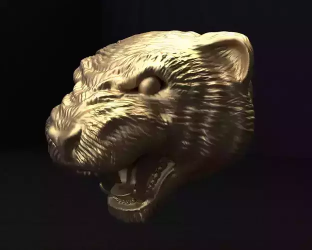 Leopar 3D Model gold tiger head 3D print model