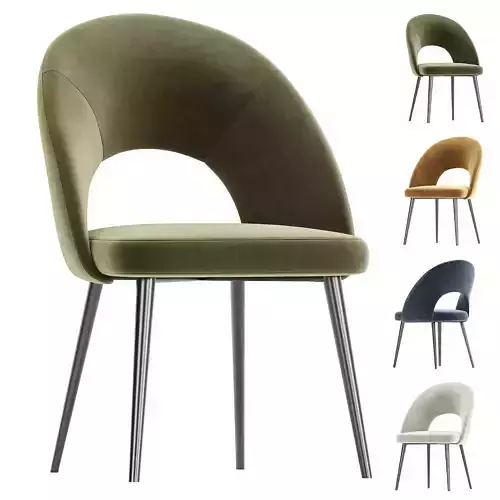 Chair La Forma Mael green velvet