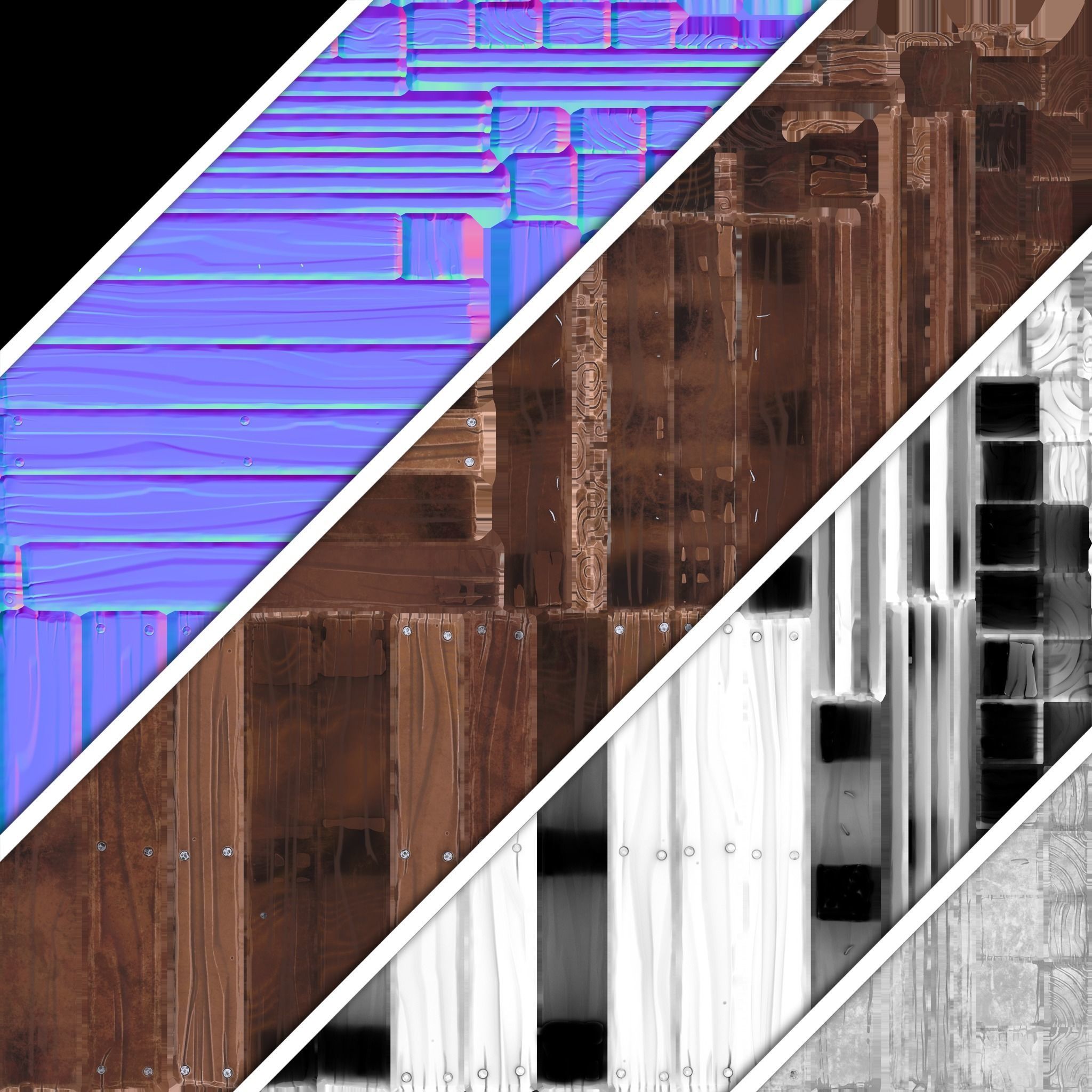 Wooden stylized pallet Low-poly 3D model_7