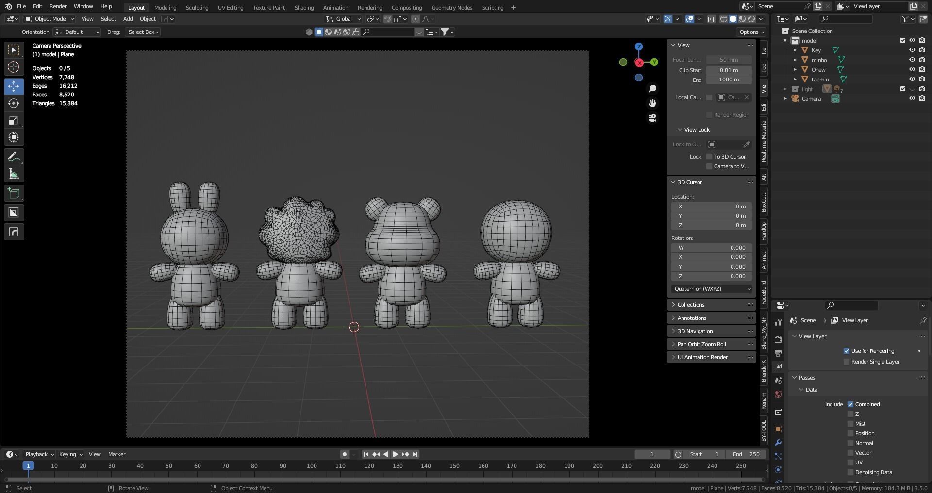 Shinee Dolls Kpop Fanart Free low-poly 3D model_2