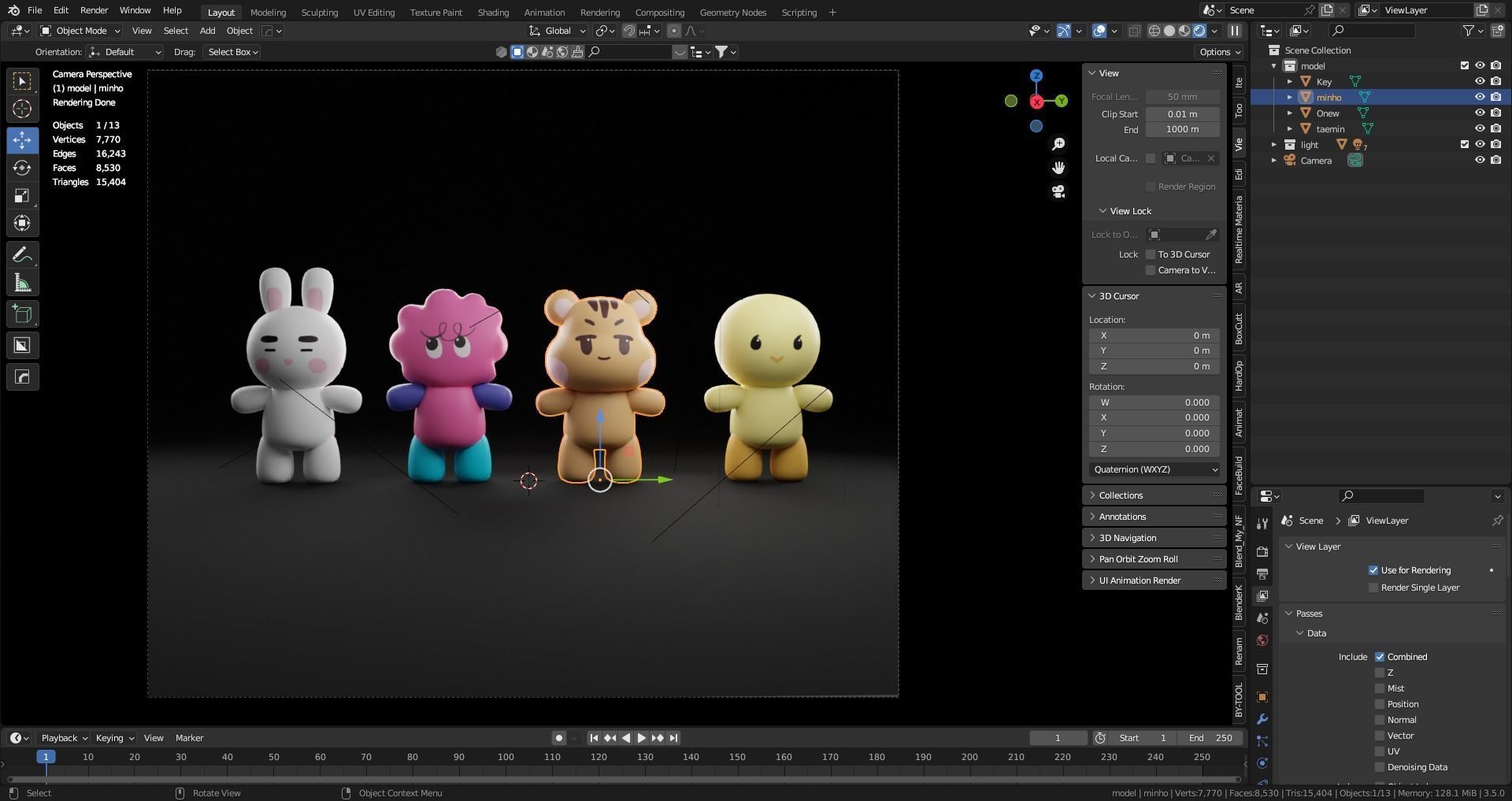 Shinee Dolls Kpop Fanart Free low-poly 3D model_4
