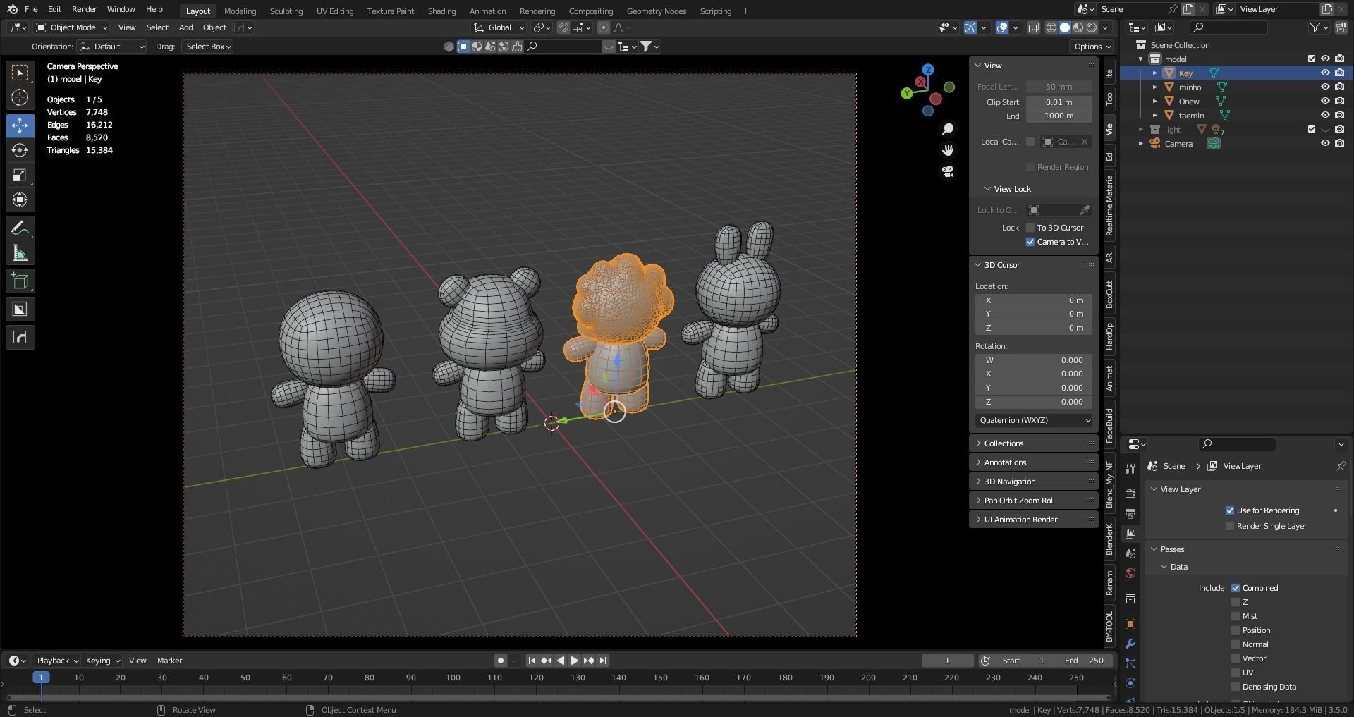 Shinee Dolls Kpop Fanart Free low-poly 3D model_3