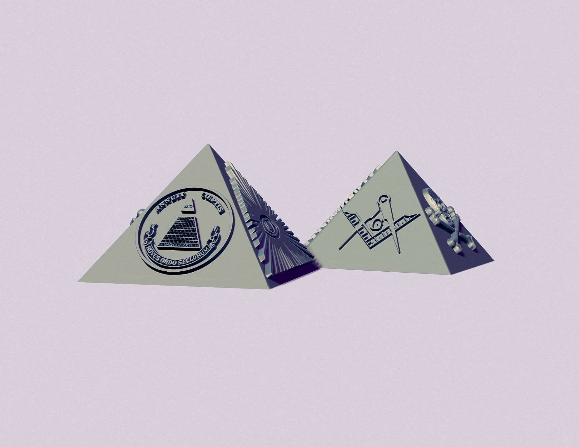 seals and a pyramid with Masonic symbols 3D Model Collection_10