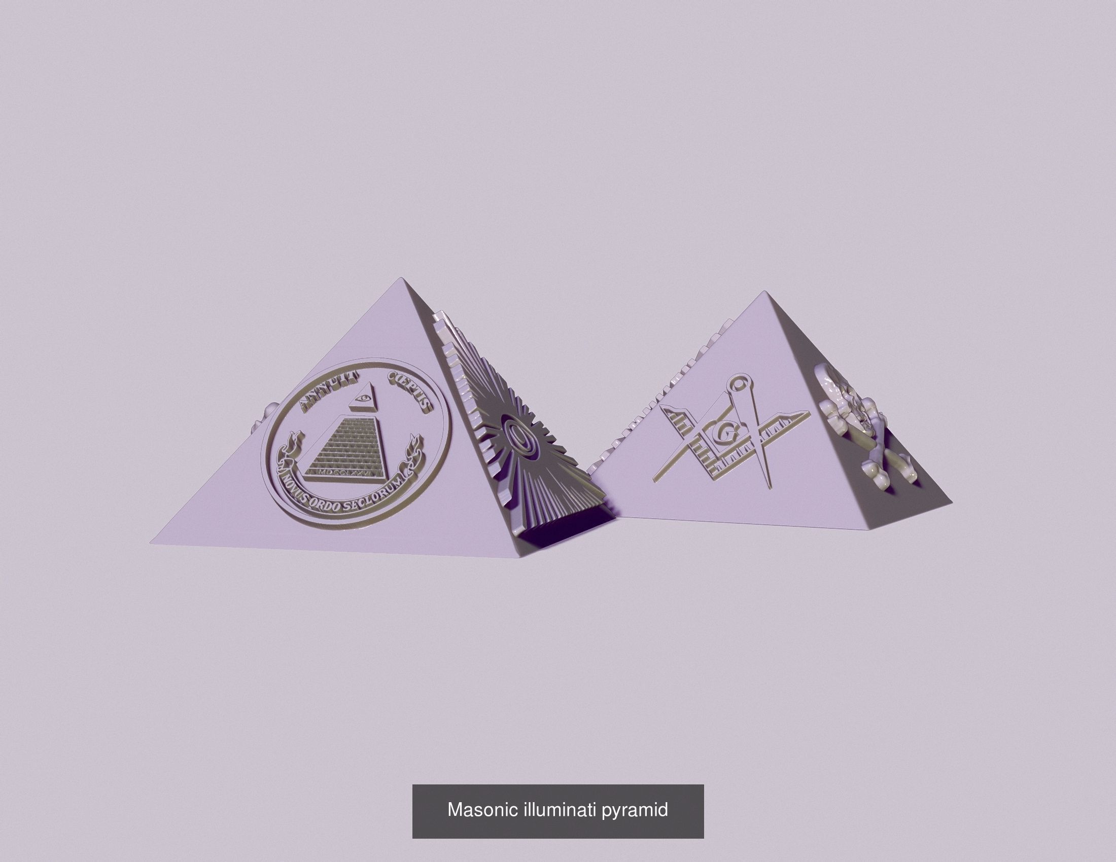 seals and a pyramid with Masonic symbols 3D Model Collection_2