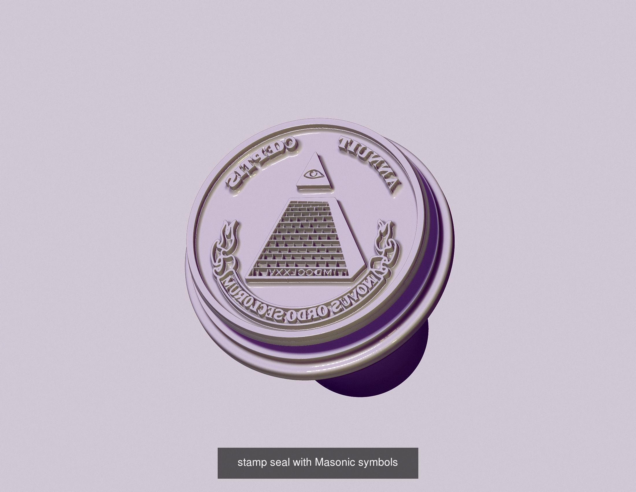 seals and a pyramid with Masonic symbols 3D Model Collection_3