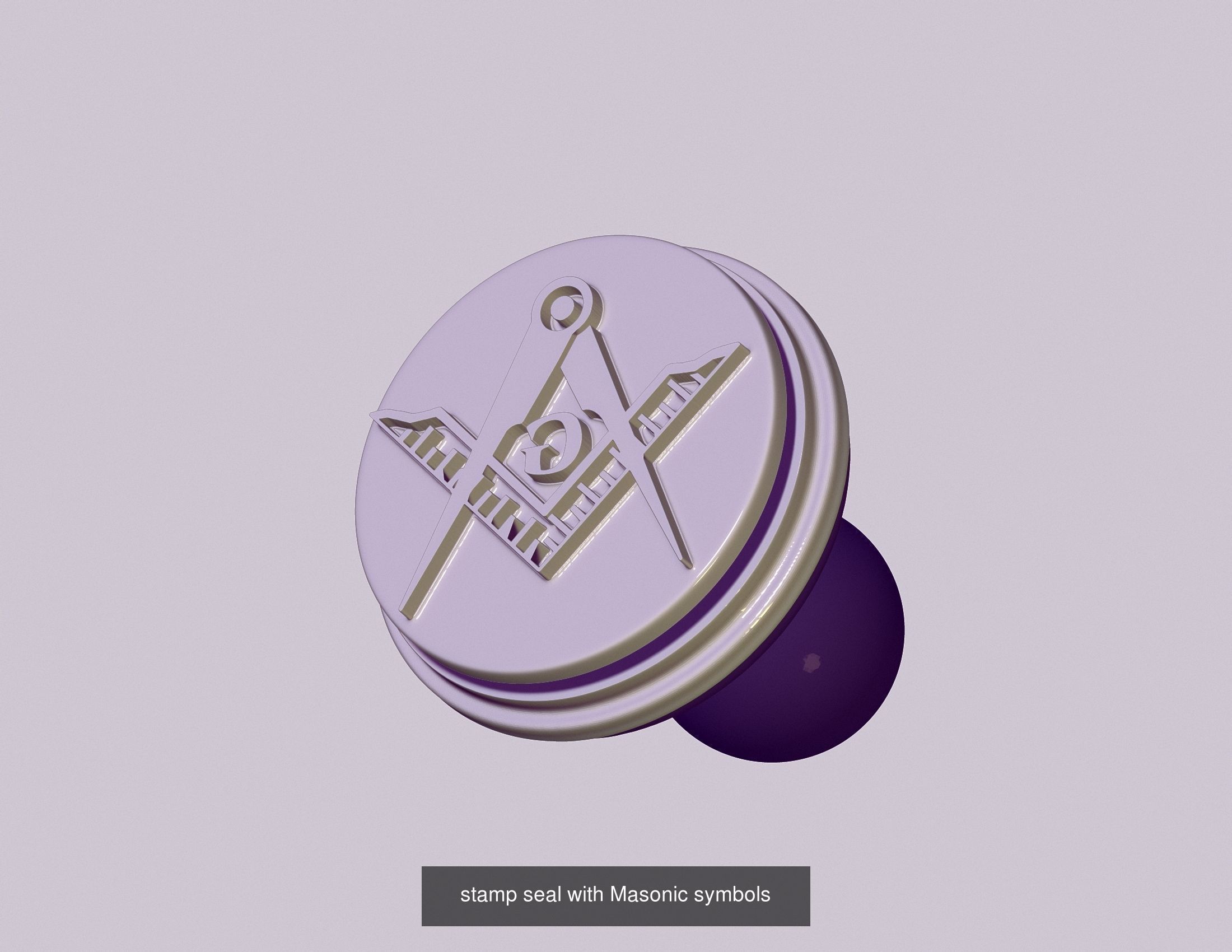 seals and a pyramid with Masonic symbols 3D Model Collection_4