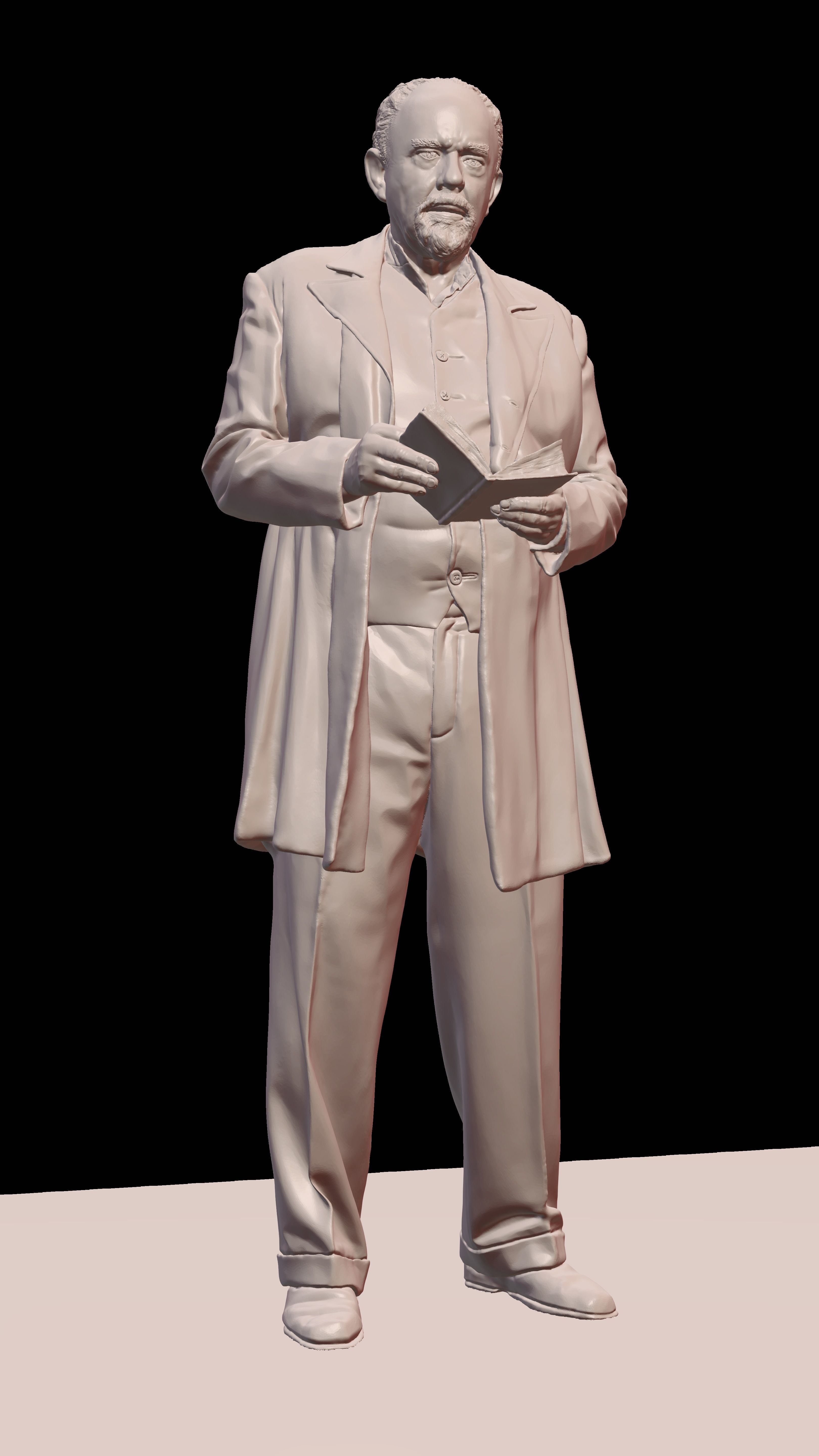 3D printable human figure Sculpture of a man with a book 3D print model_2