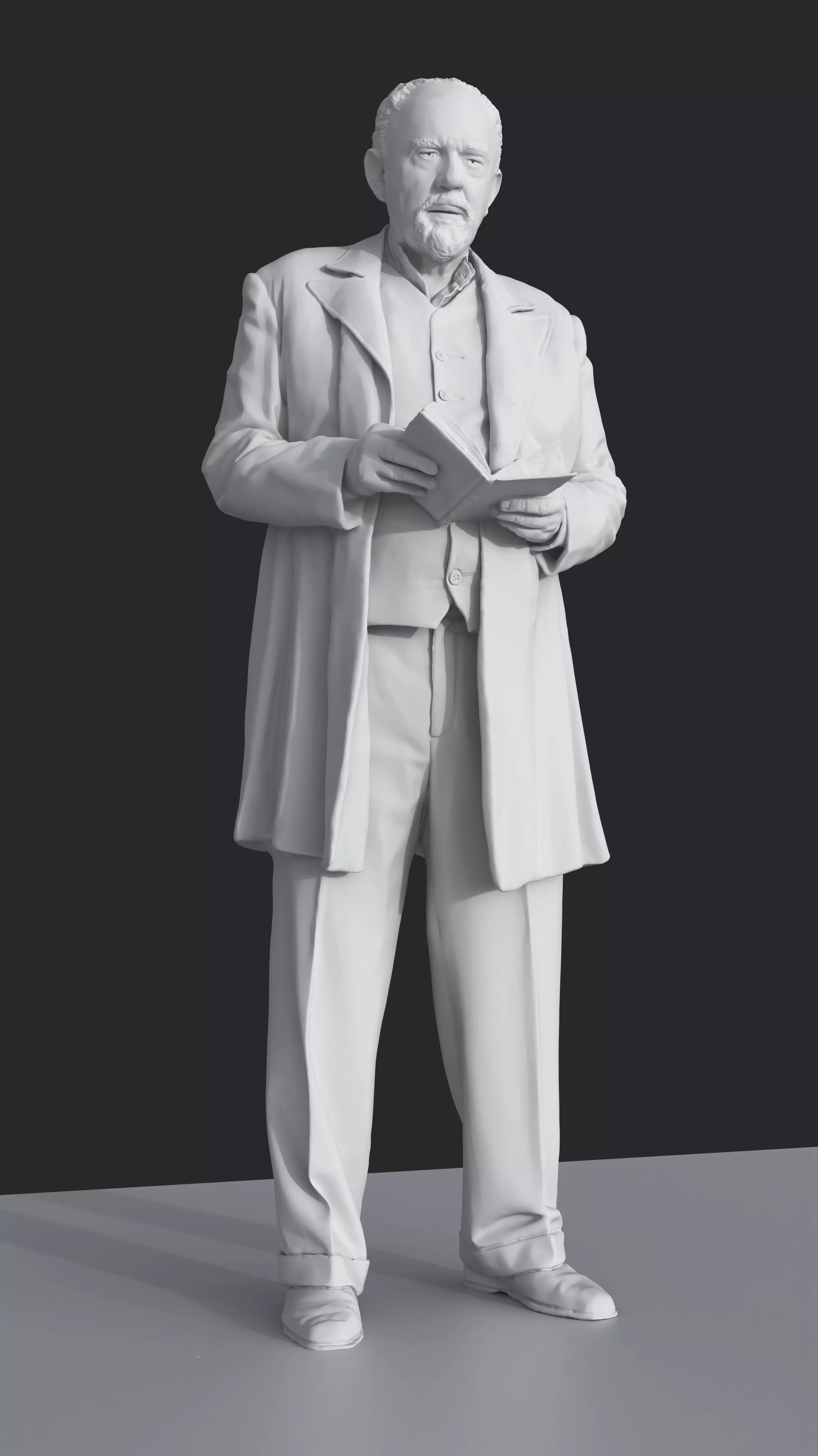 3D printable human figure Sculpture of a man with a book 3D print model_0