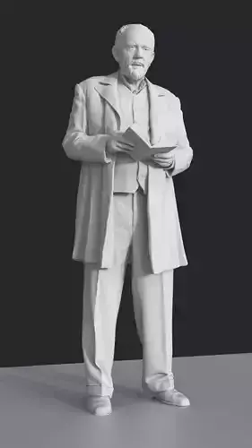 3D printable human figure Sculpture of a man with a book