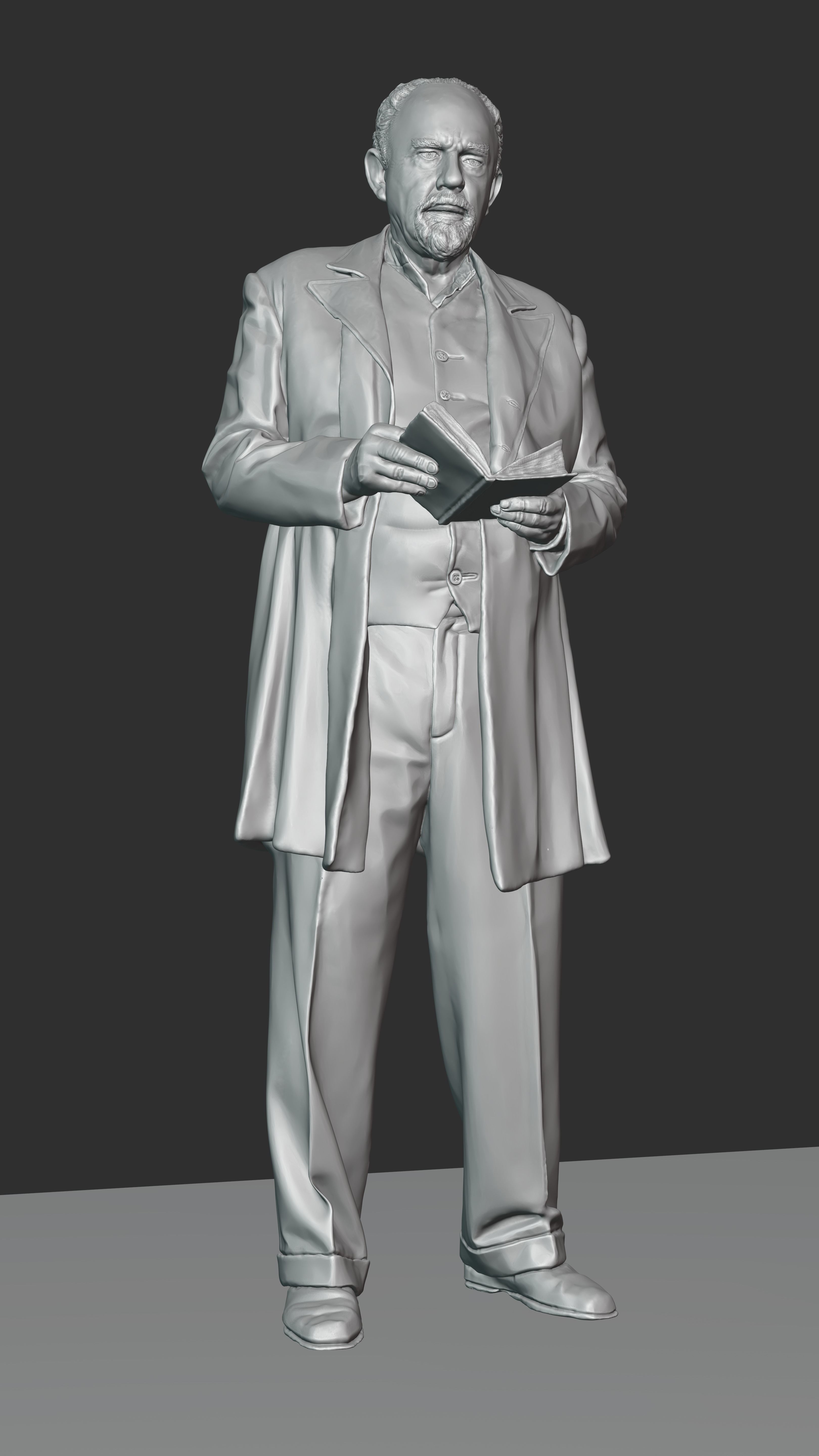 3D printable human figure Sculpture of a man with a book 3D print model_3