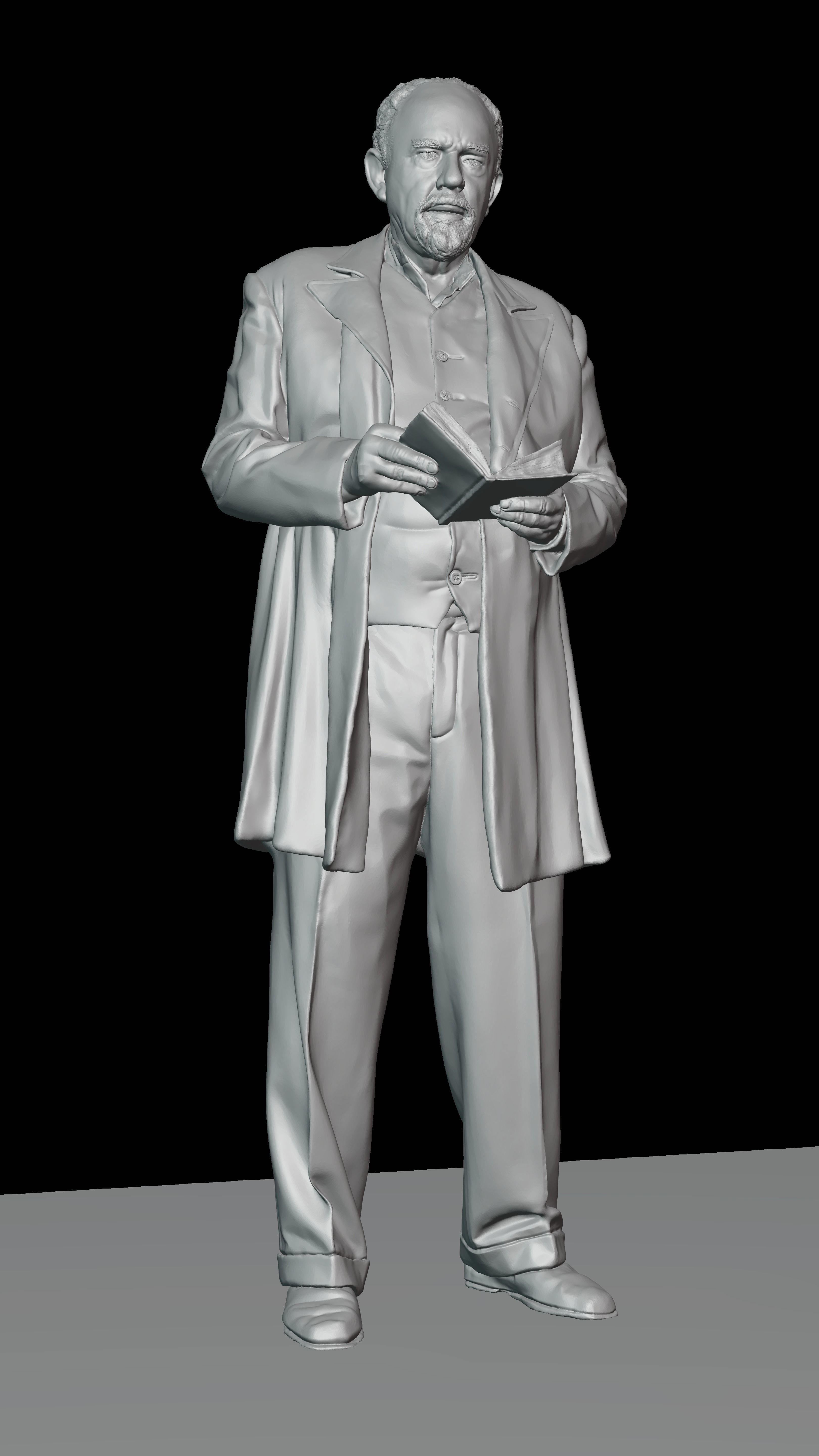 3D printable human figure Sculpture of a man with a book 3D print model_1