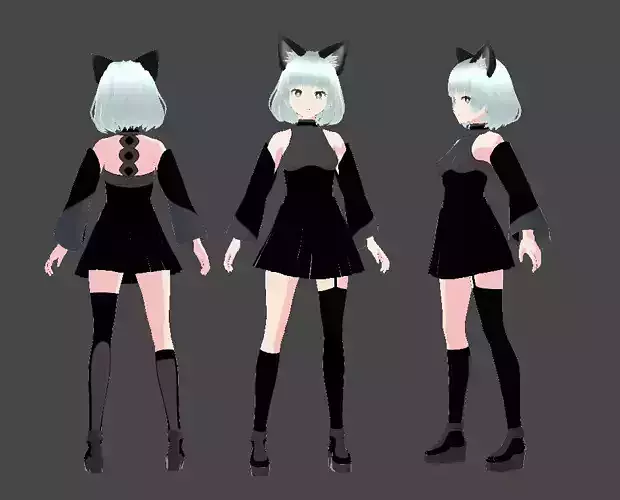 Vroid 3D anime character Model Low-poly 3D model
