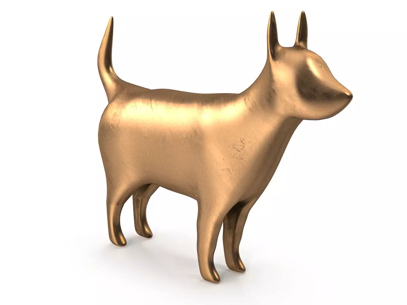 Dog PBR golden Low-poly 3D model_0