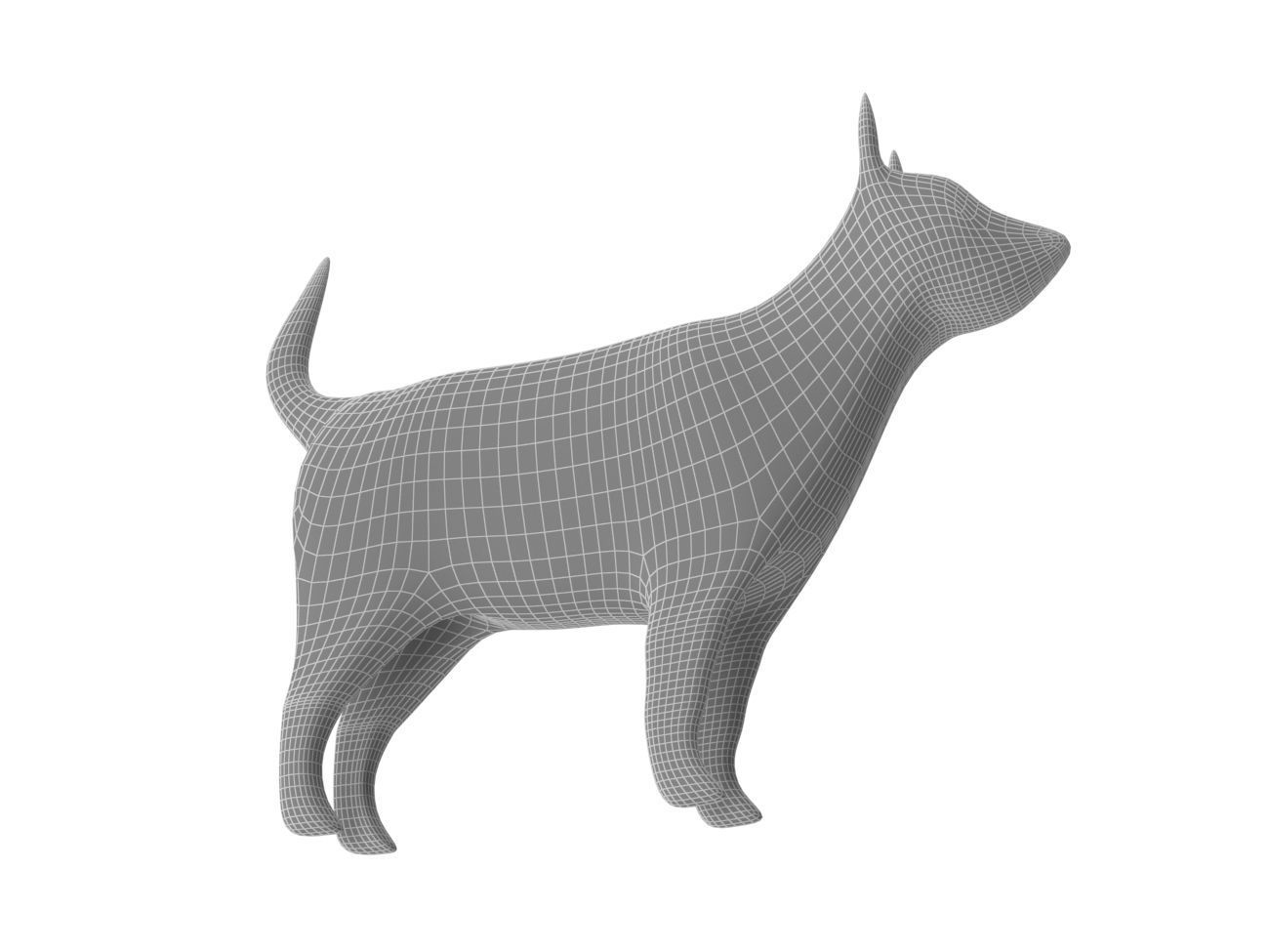 Dog PBR golden Low-poly 3D model_14