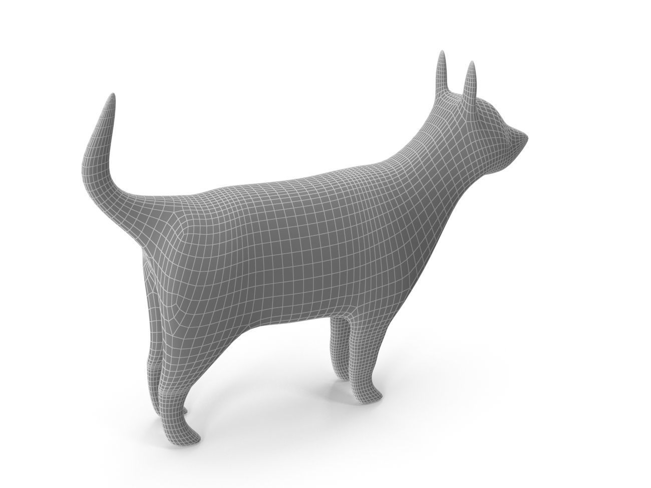 Dog PBR golden Low-poly 3D model_10