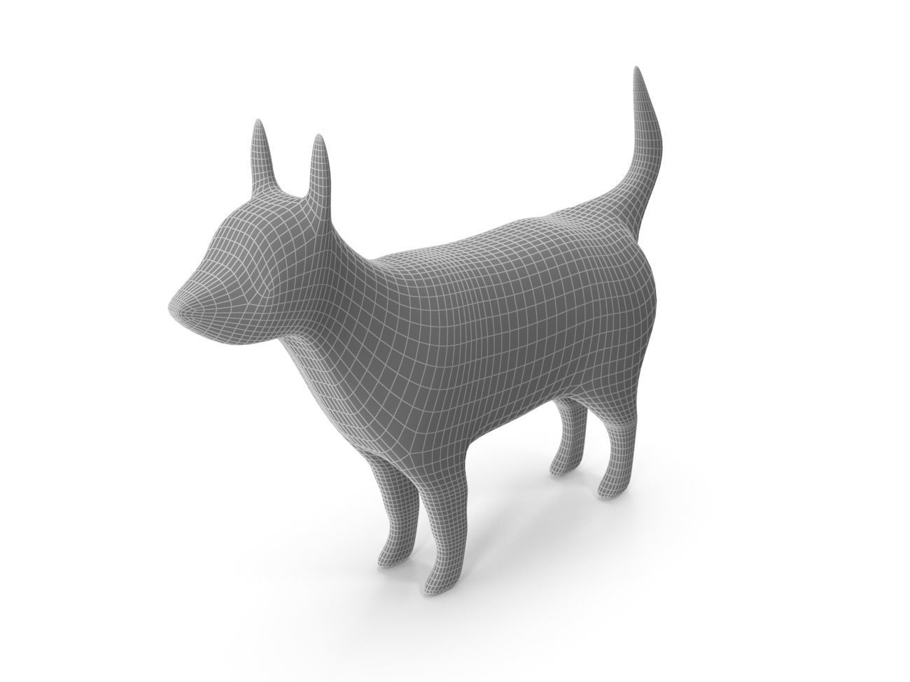Dog PBR golden Low-poly 3D model_13