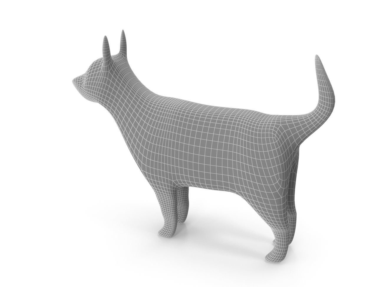 Dog PBR golden Low-poly 3D model_12